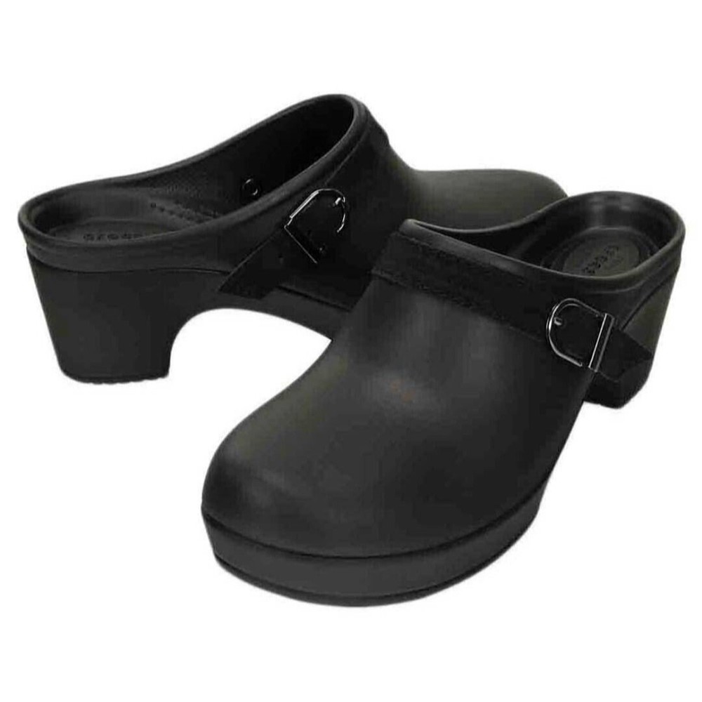 Crocs NEW Dual Comfort Sarah Mule Clog Closed Toe Heel Women's Sz.9 Black